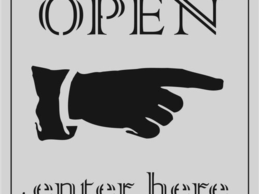 09 00003 Open Enter Here Sign IStencils