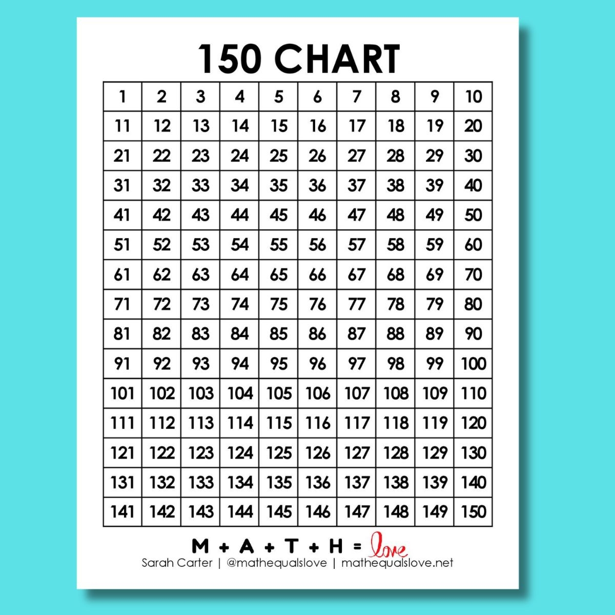 Small Printable 120 Chart