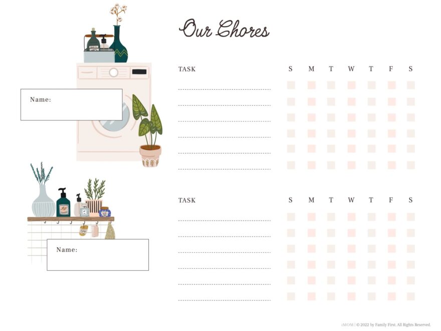 10 Free Printable Chore Charts IMOM