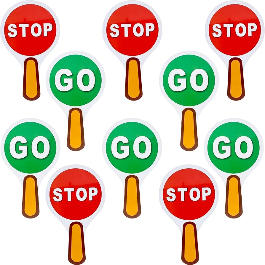10 Pcs Stop And Go Sign Handle Stop Sign Waterproof Crossing Guard Road Signs For Kids Red Green Light Sign Teaching Traffic Safety Amazon Industrial Scientific