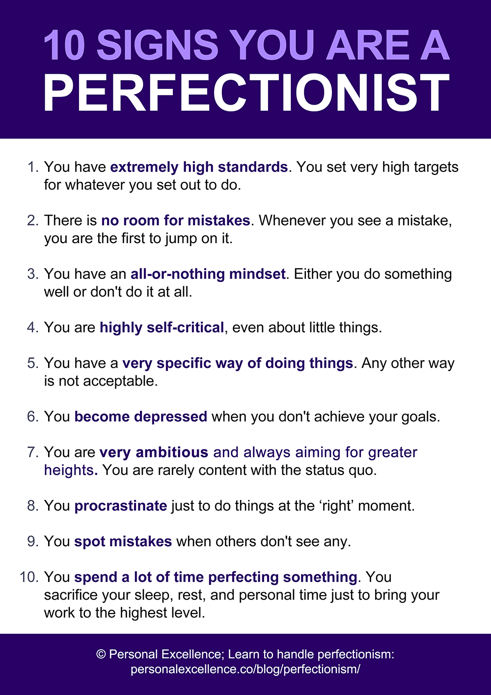 10 Signs You Are A Perfectionist Manifesto Personal Excellence