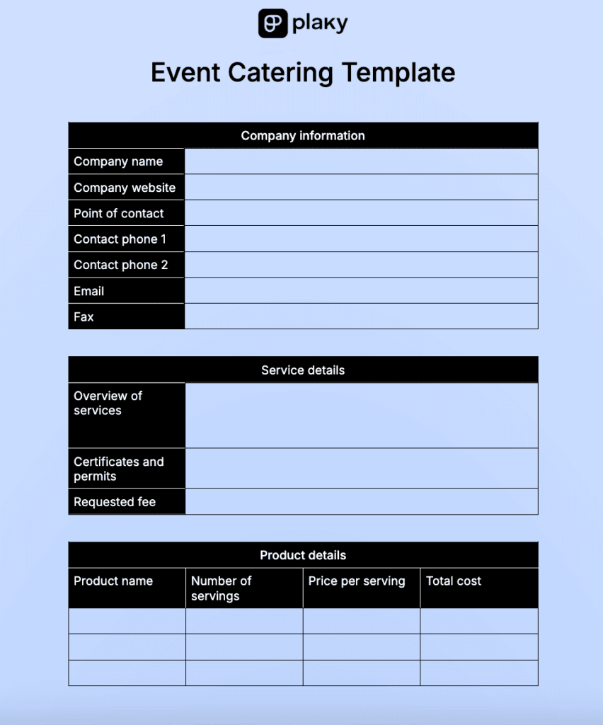 Printable Event Planning Sheets