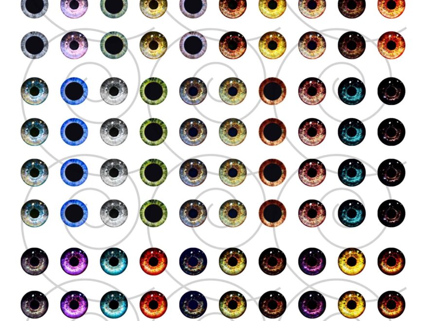 14mm Blythe Doll Super Realistic Eyes Digital Collage Sheet