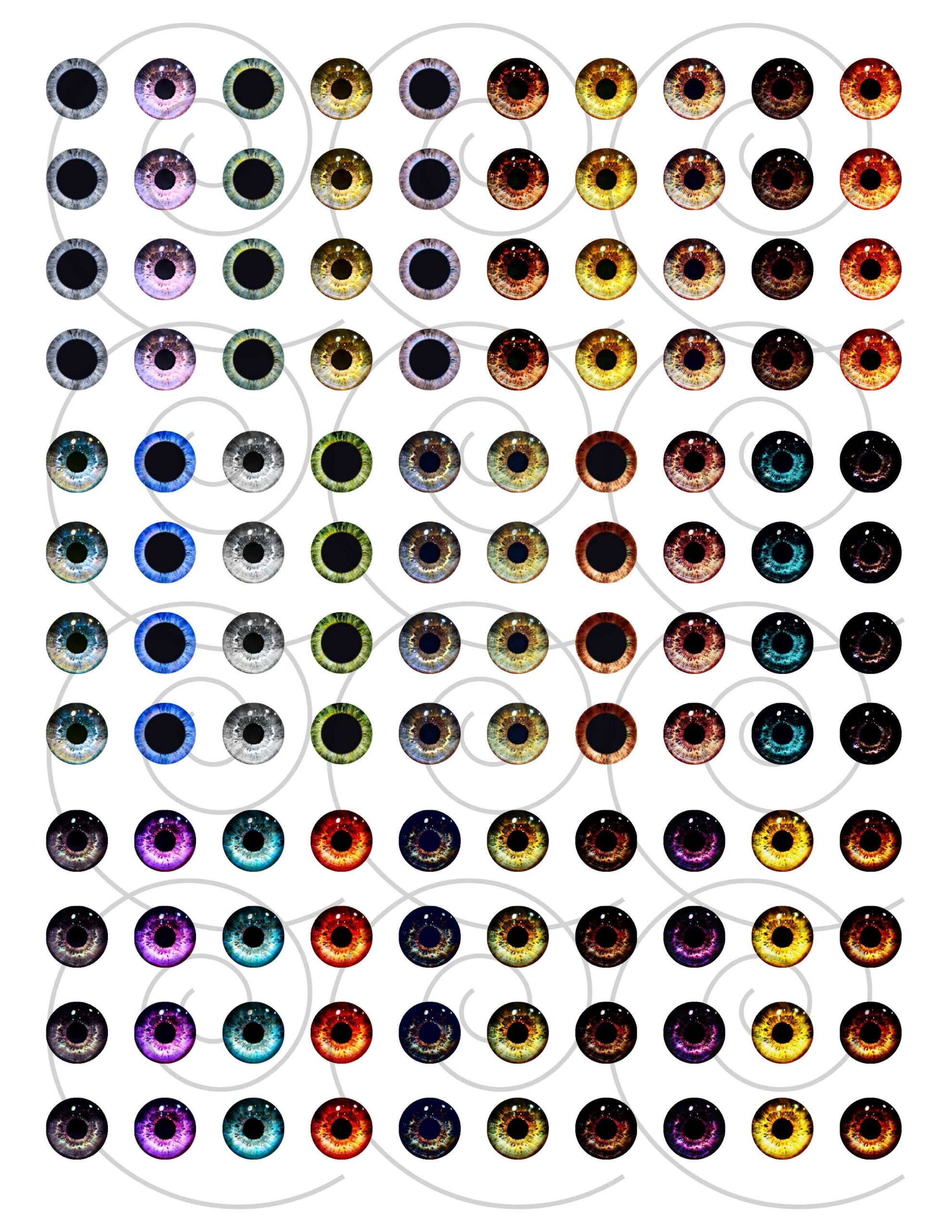 14mm Blythe Doll Super Realistic Eyes Digital Collage Sheet