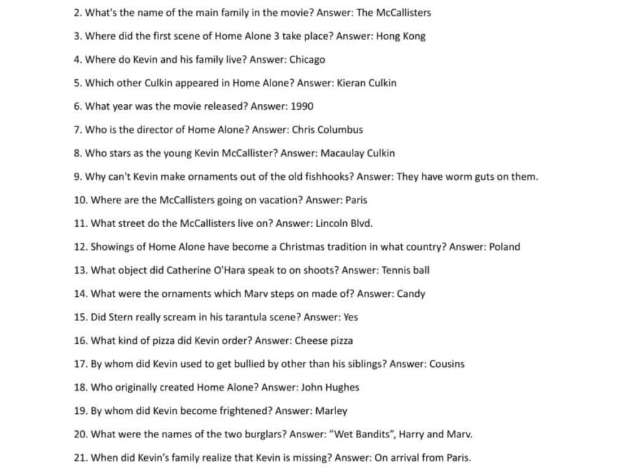 16 Home Alone Trivia Questions Answers Fun Movie Quiz Mantelligence