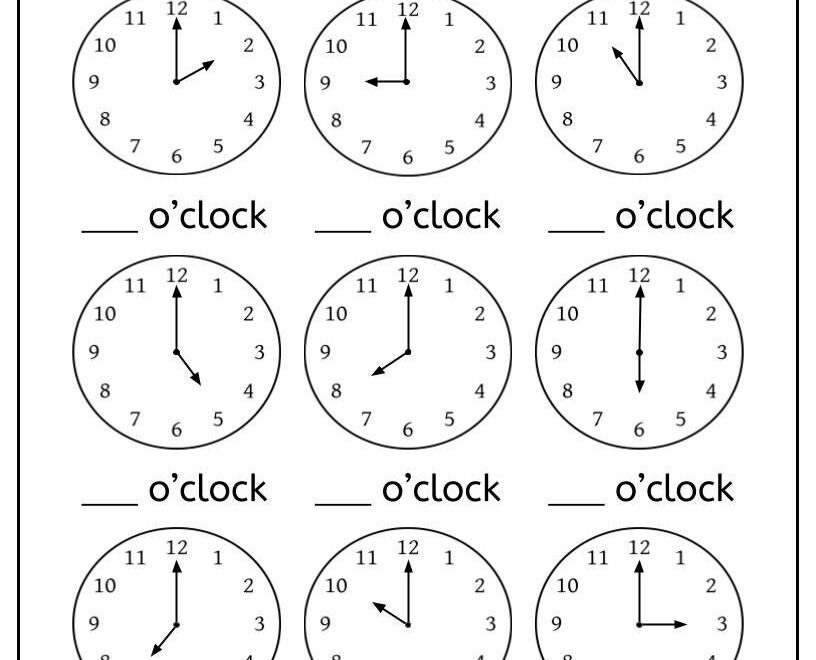 16 Telling Time To The Hour Worksheet Kindergarten First Grade Worksheets Library