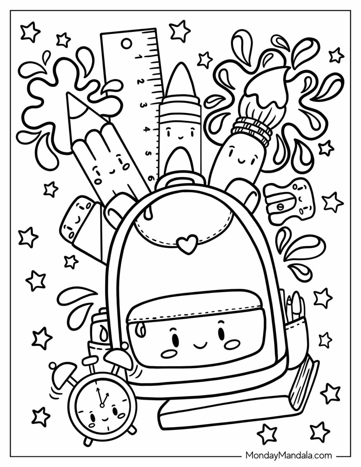 Back To School Printable Coloring Sheets