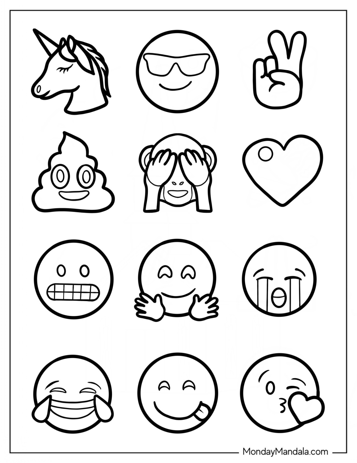 Printable Coloring Sheets Emoji