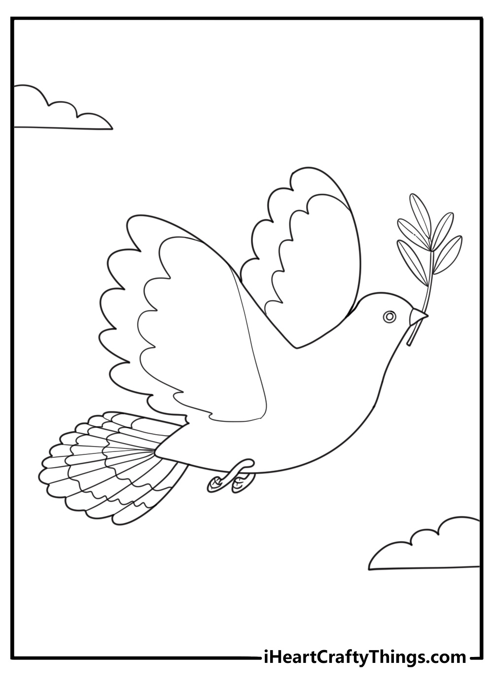 Printable Coloring Sheet Dove