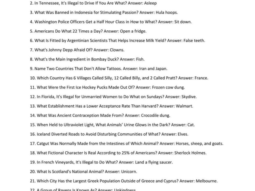 202 Really Funny Trivia Questions Answers Easy To Hard Mantelligence