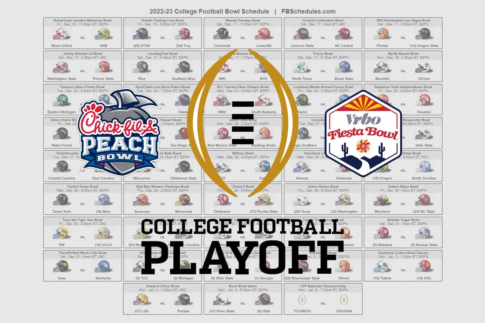 Bowl Schedule Printable 2026