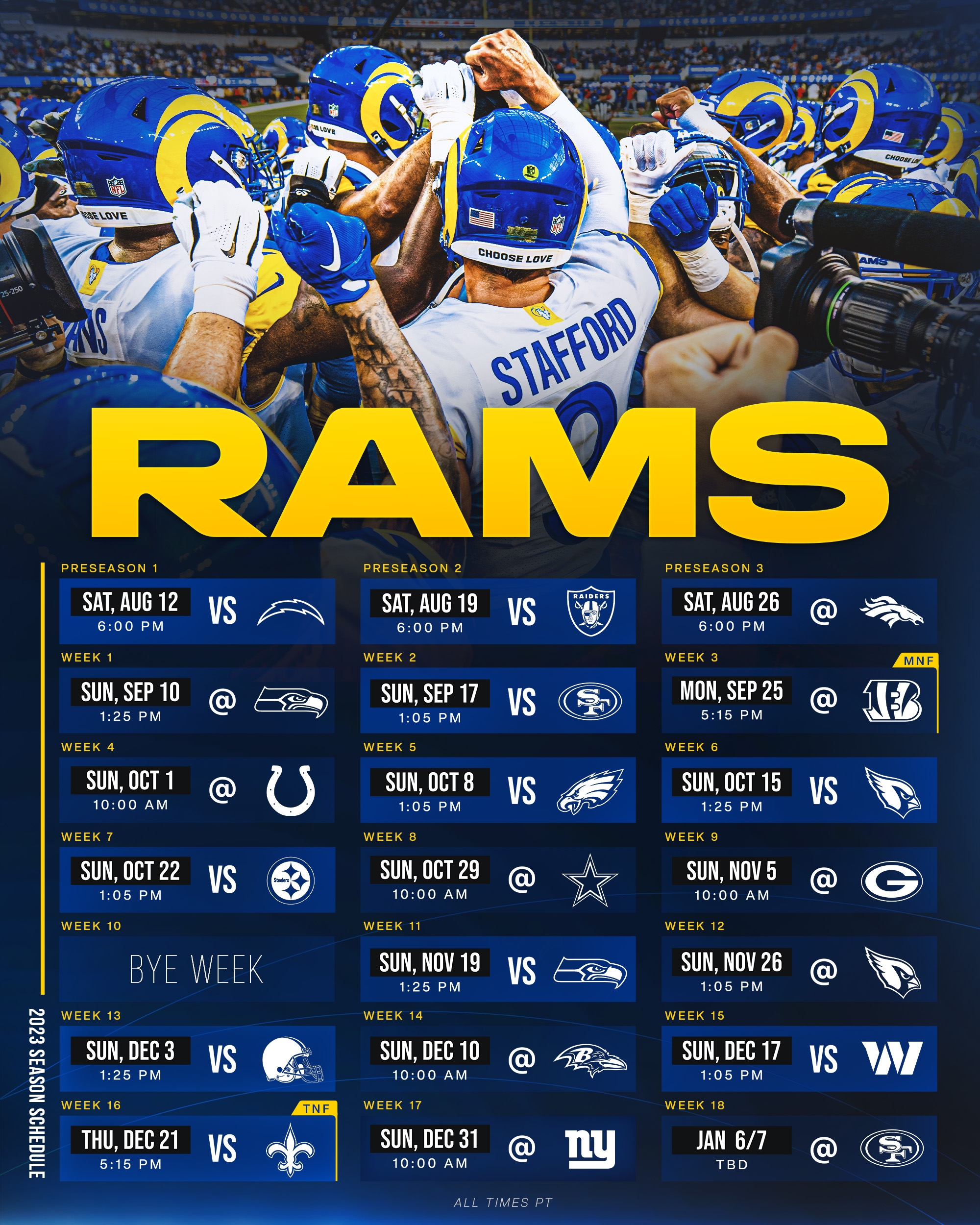 2023 Season Schedule R LosAngelesRams
