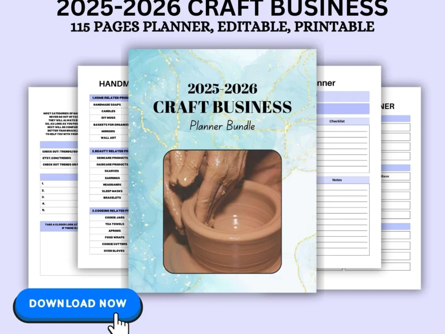 2025 2026 Craft Business Planner Bundle Digital Planner For Craft Business Owners Goal Setting Inventory Marketing Printable PDF Etsy