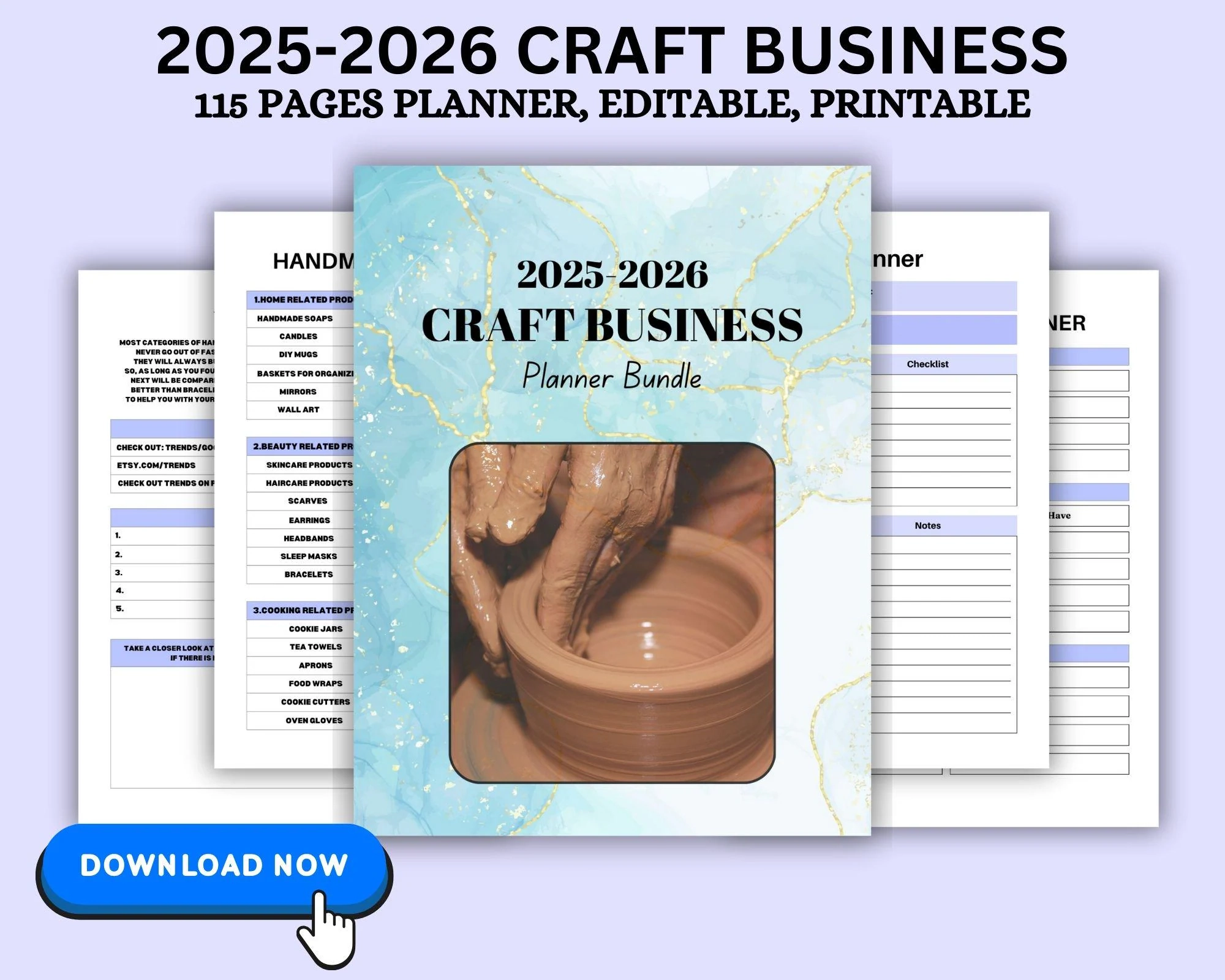 2025 2026 Craft Business Planner Bundle Digital Planner For Craft Business Owners Goal Setting Inventory Marketing Printable PDF Etsy