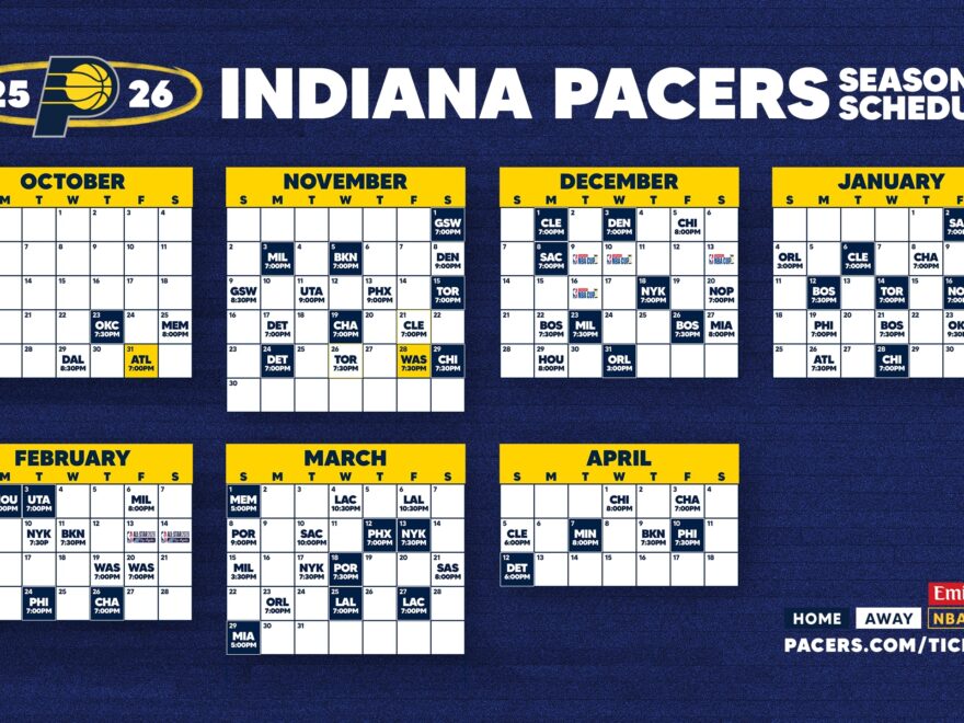 2025 26 Pacers Schedule Downloadable Wallpapers Indiana Pacers
