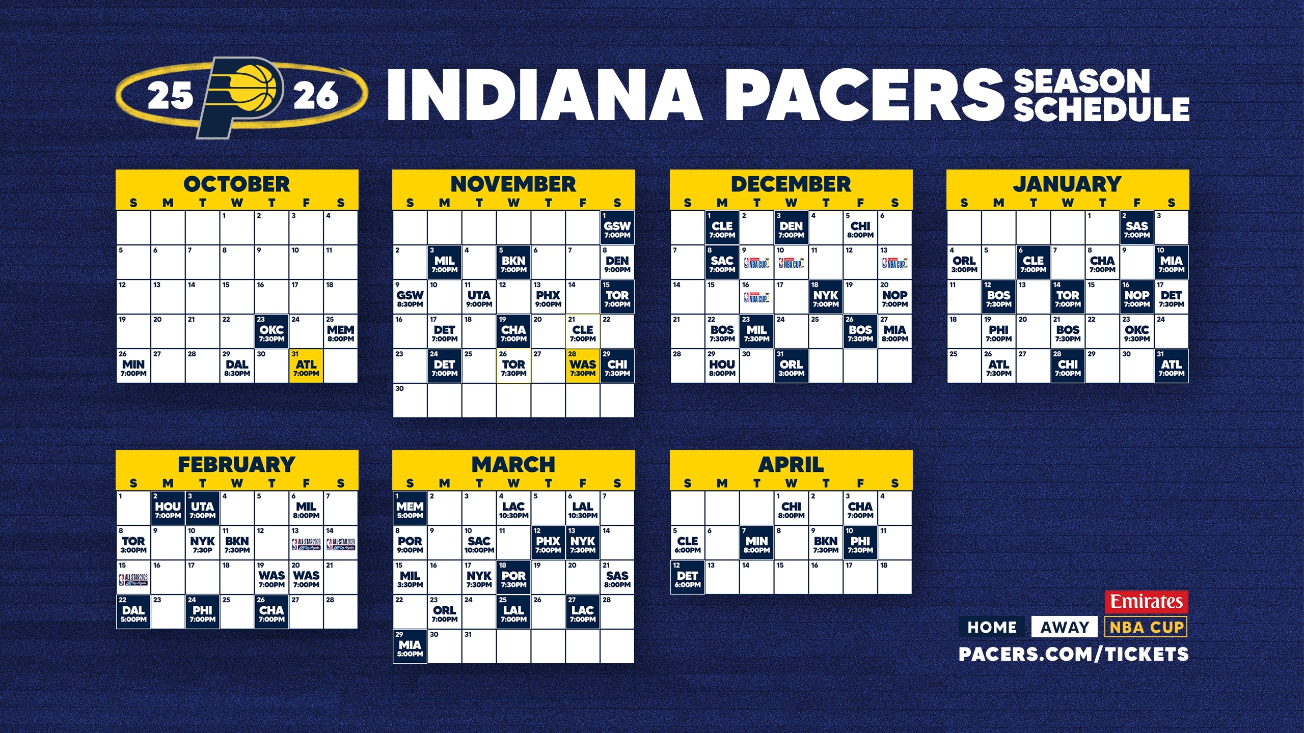 2025 26 Pacers Schedule Downloadable Wallpapers Indiana Pacers