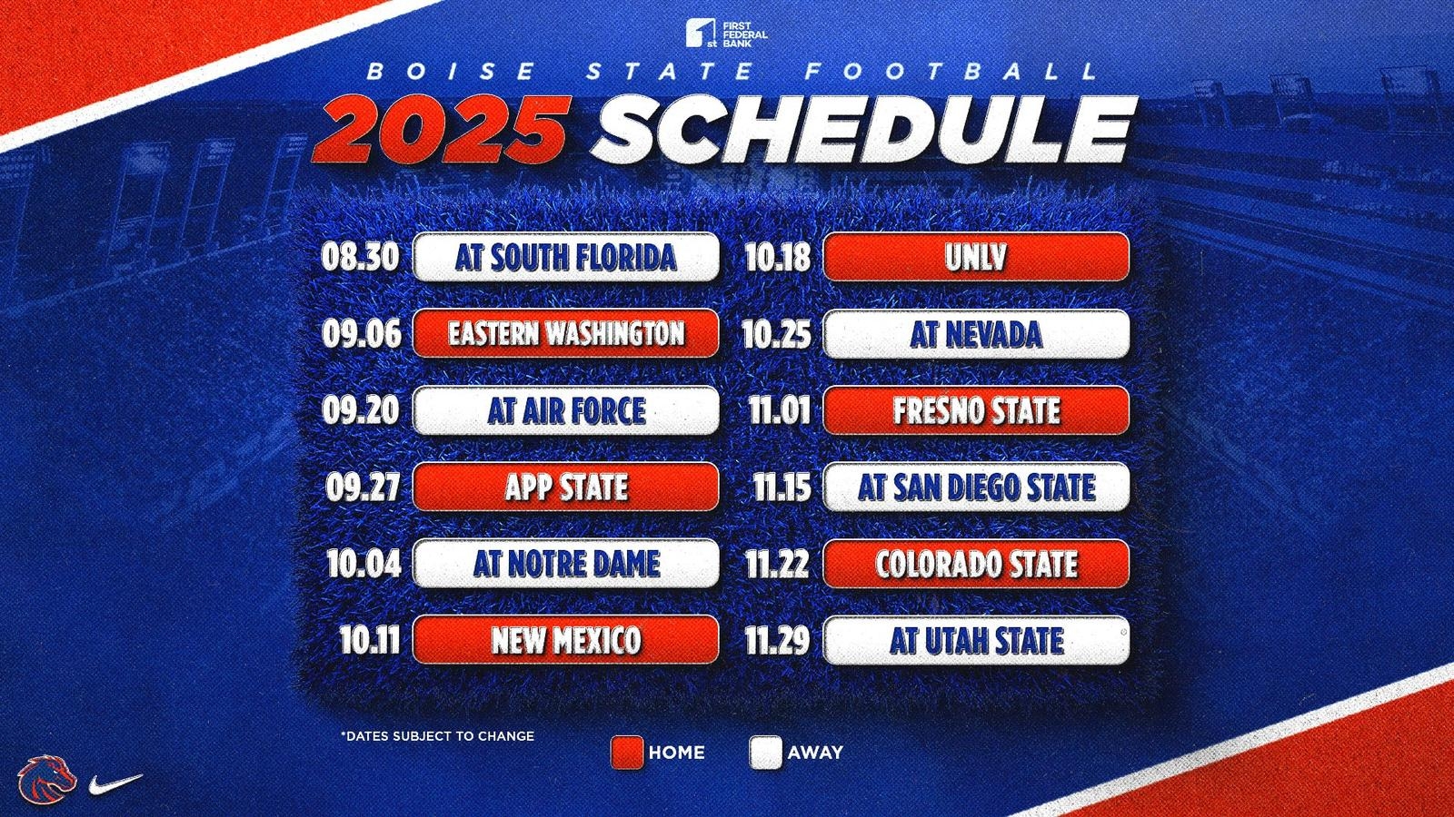 2025 Boise State Football Schedule Announced Boise State University Athletics