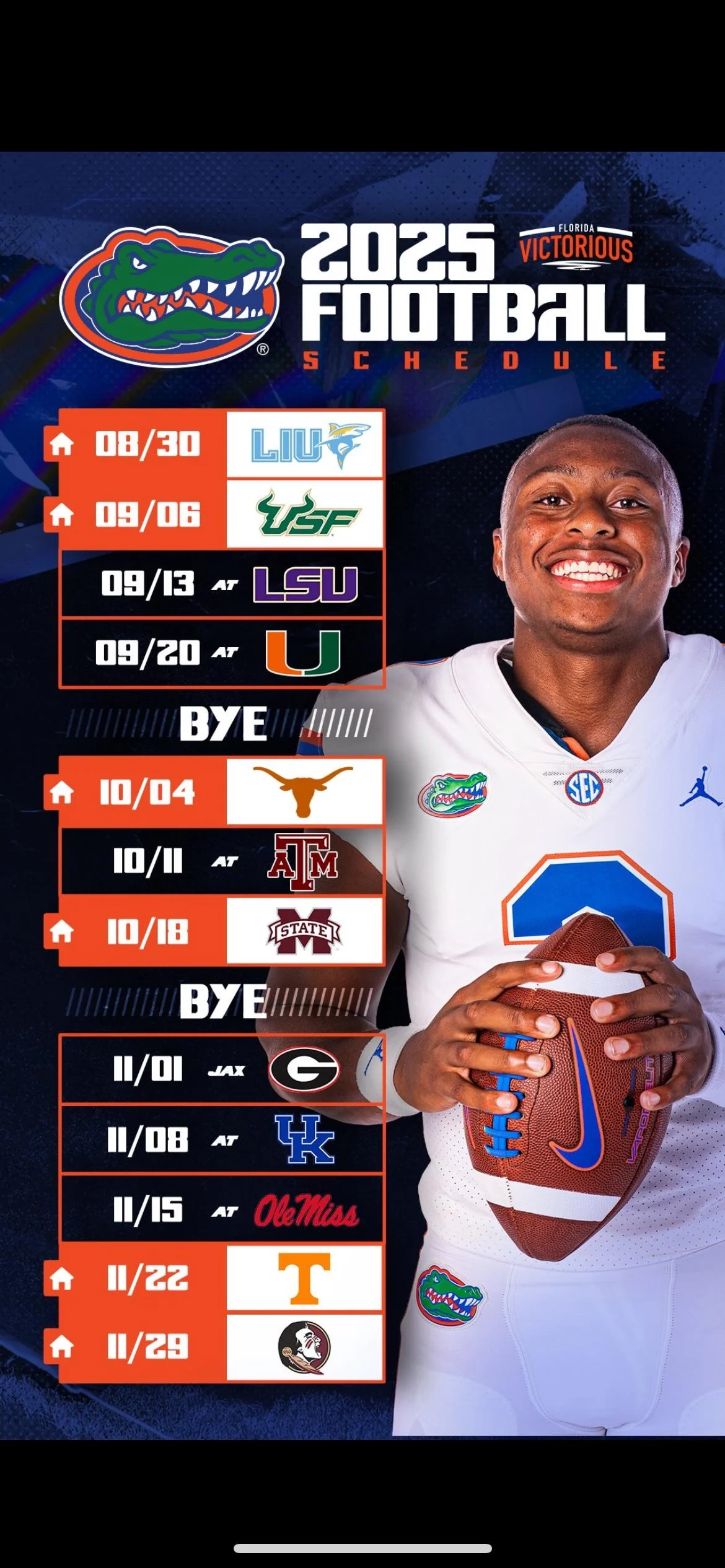 2025 Football Schedule R FloridaGators