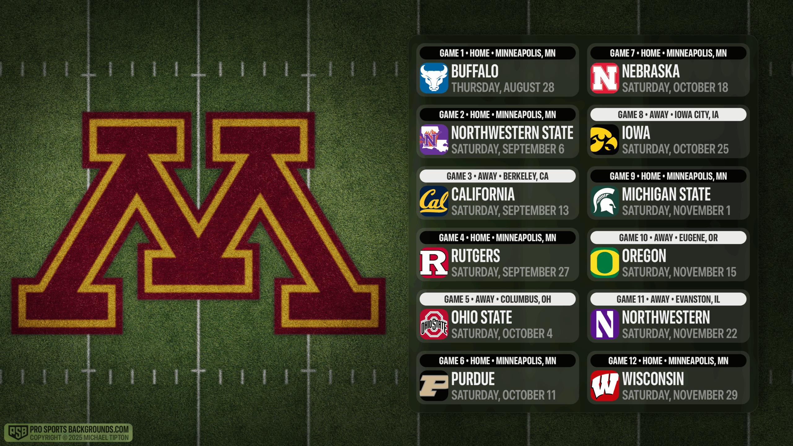 2025 Minnesota Golden Gophers Wallpapers Pro Sports Backgrounds