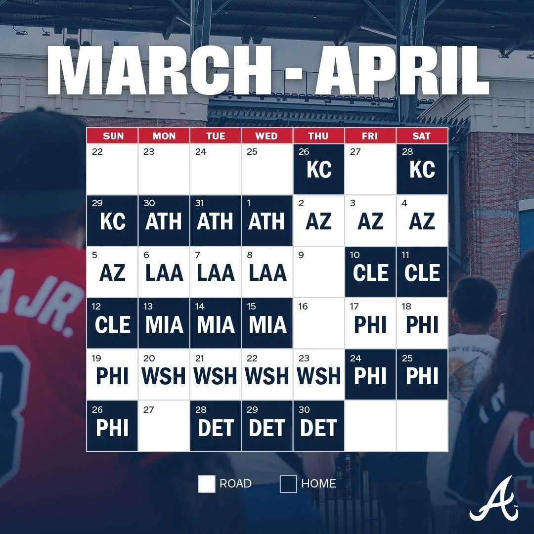 2026 Atlanta Braves Schedule R Braves