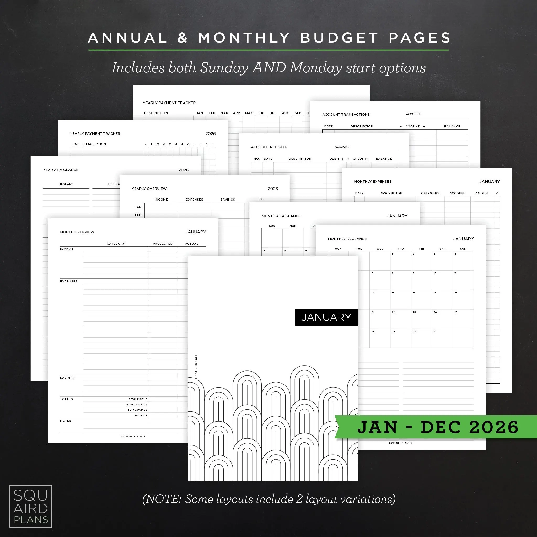 2026 Monthly Budget Planner Printable 2026 Monthly Budget Planner Printable