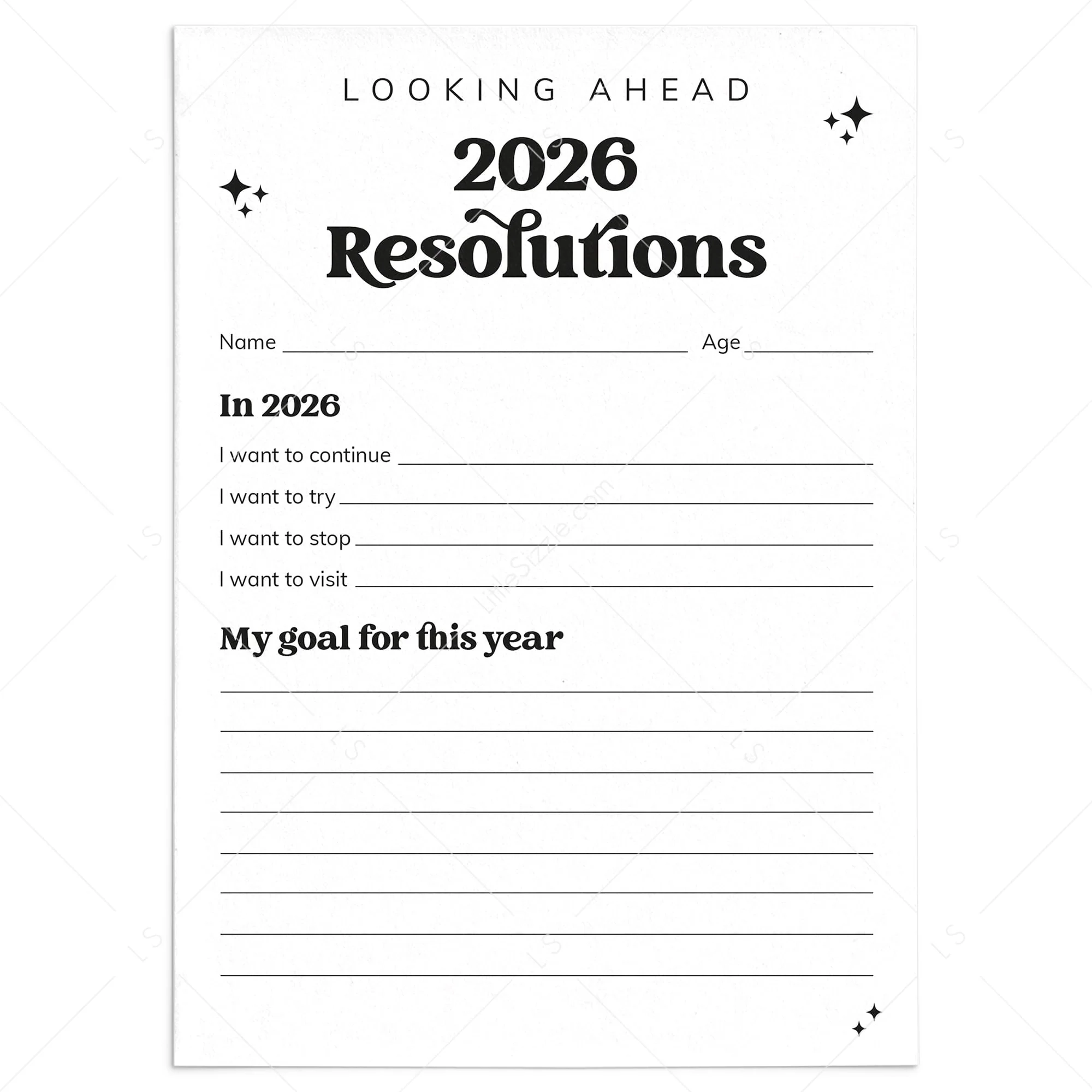 2026 New Year Resolutions Goal Setting List Printable LittleSizzle 2026 New Year Resolutions Goal Setting List Printable LittleSizzle