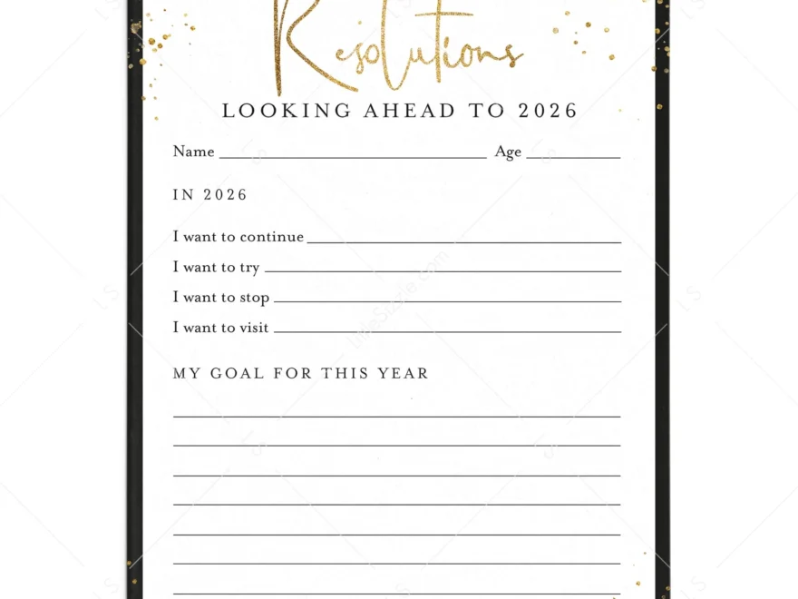 2026 New Year s Resolutions List Printable Instant Download LittleSizzle