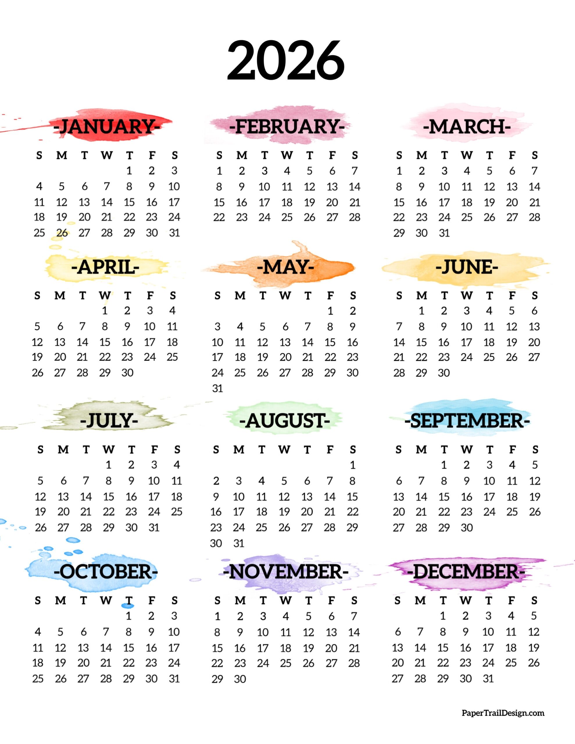 Free 2026 Calendar Planner Printable