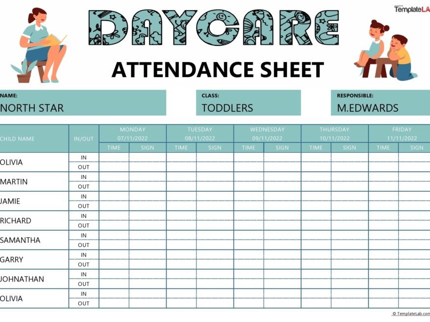23 Free Printable Attendance Sheet Templates Word Excel