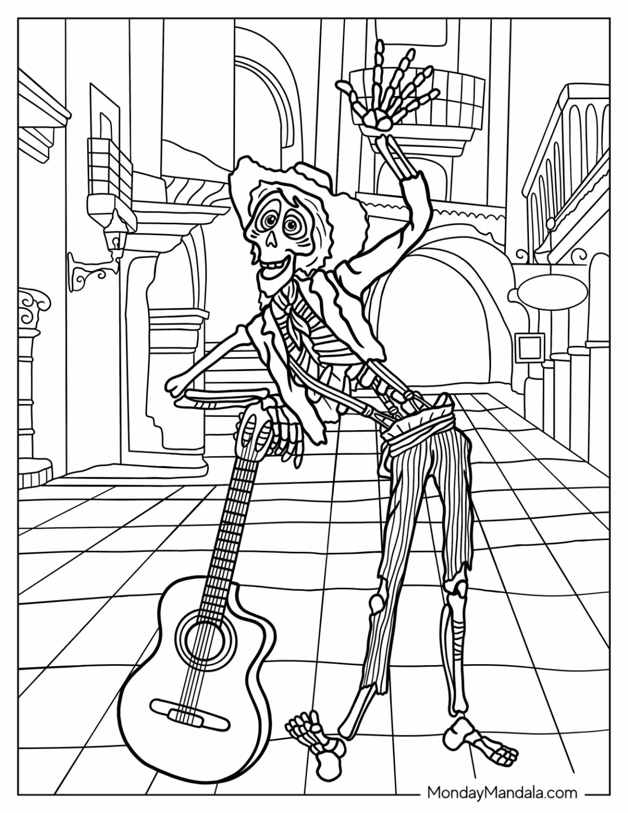 Cocos Guitar Printable Coloring Sheets Cocos Guitar Printable Coloring Sheets