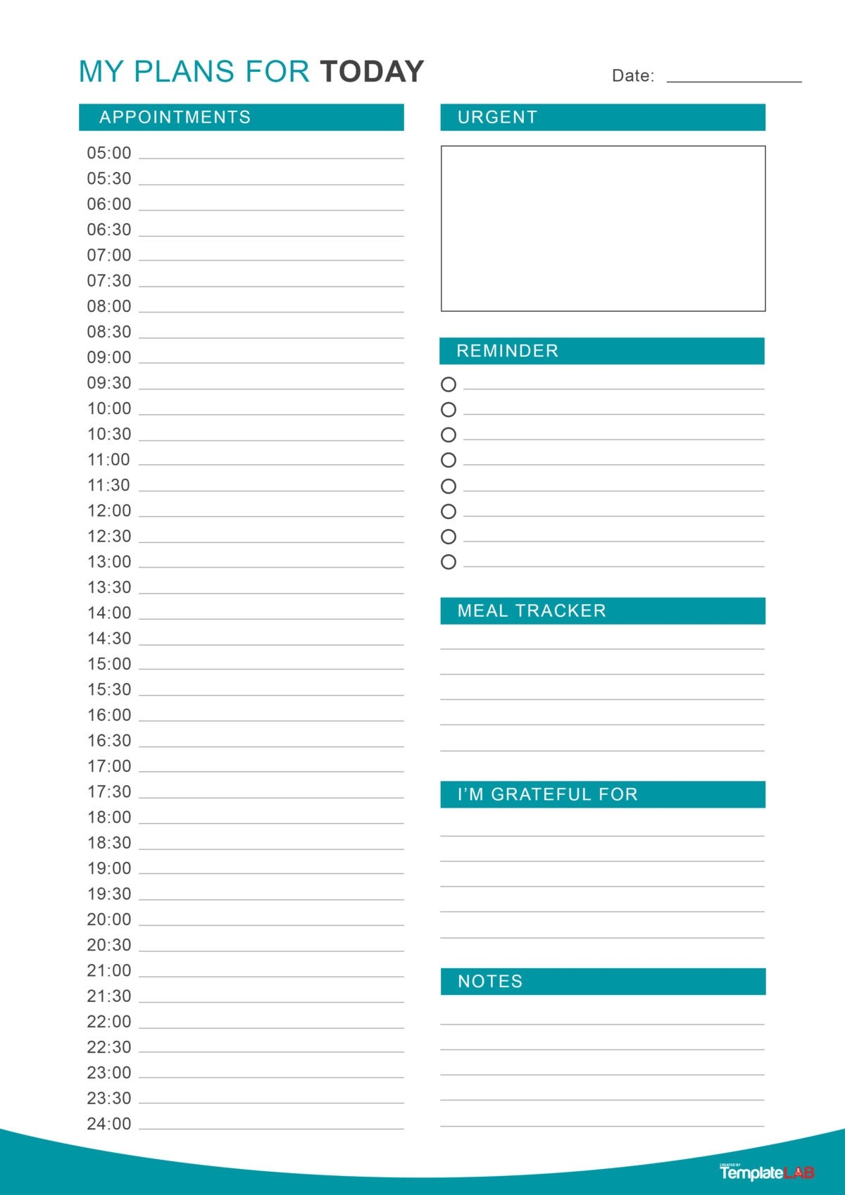 Daily Planner Calendar Printable