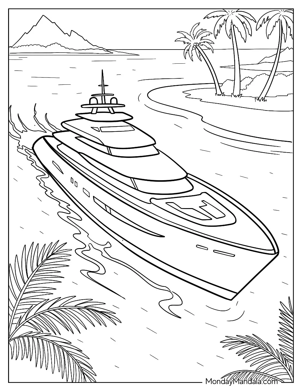Motor Boat Color Sheet Printables