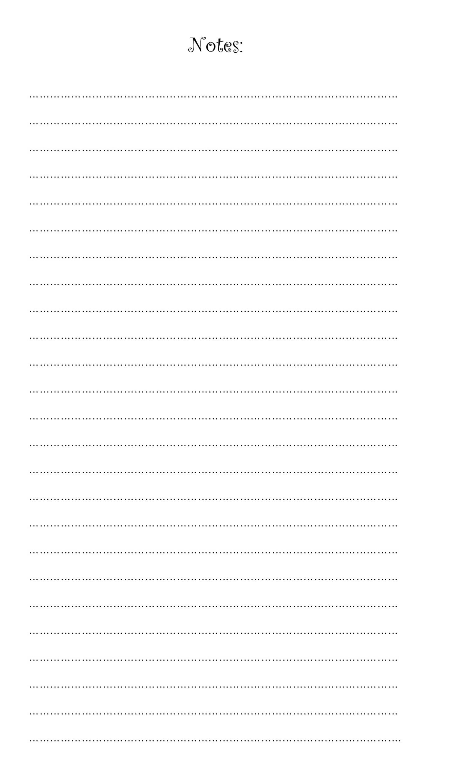 Free Printable Lined Note Sheets