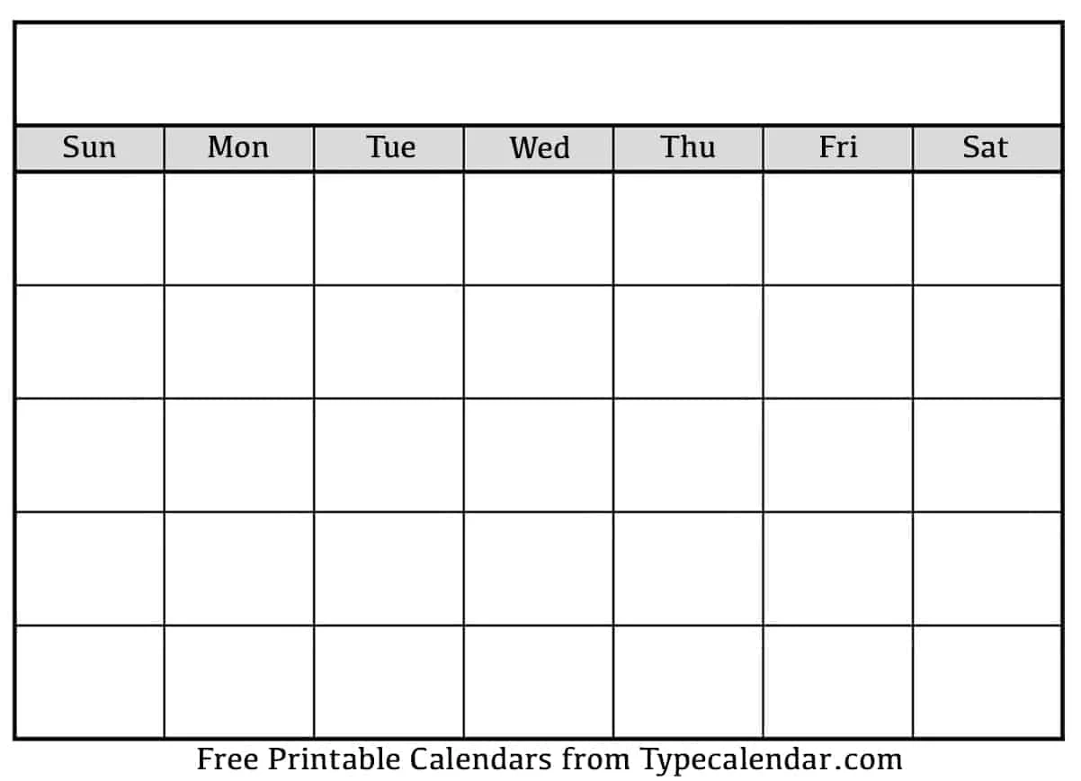 4 Free Printable Blank Calendars