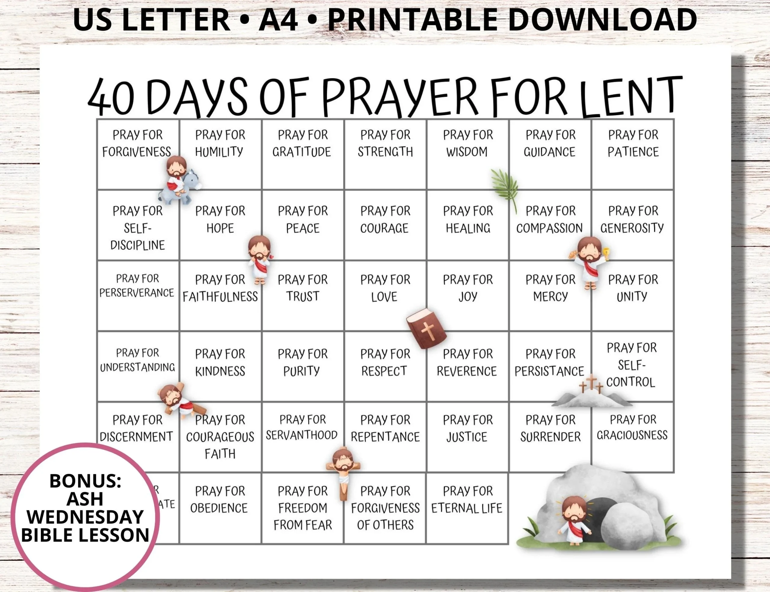 40 Days Of Prayer Lenten Calendar Lent Prayer Calendar For Kids Ash Wednesday Study Daily Prayer For Lent Catholic Christian Families Etsy