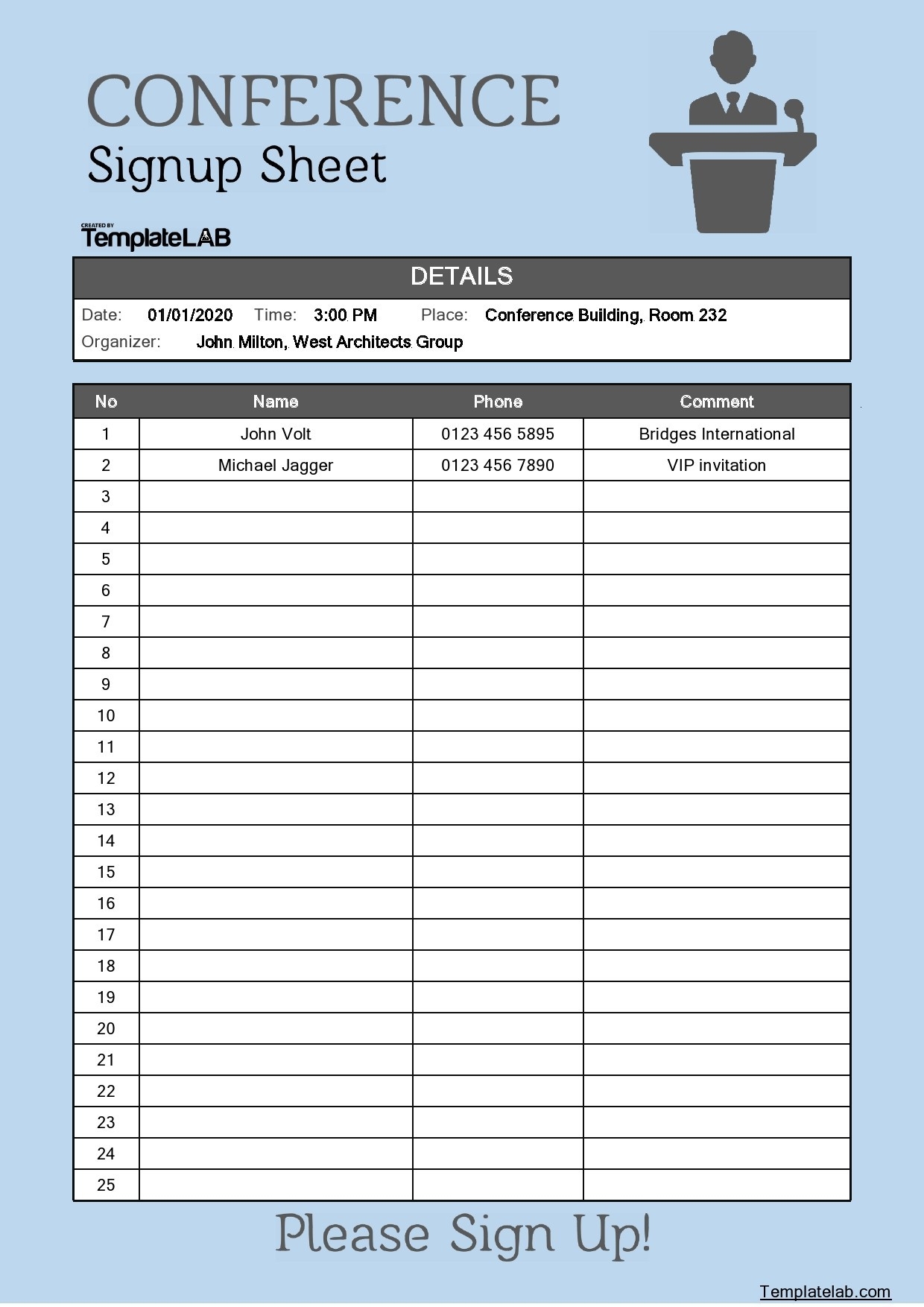 40 Sign Up Sheet Sign In Sheet Templates Word Excel 