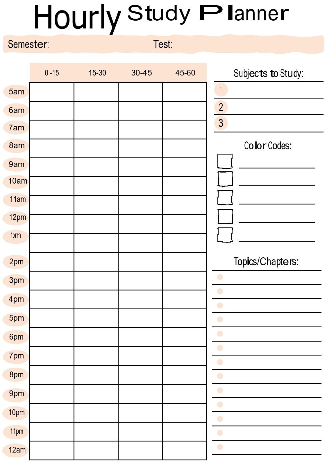 Free Study Planner Printables