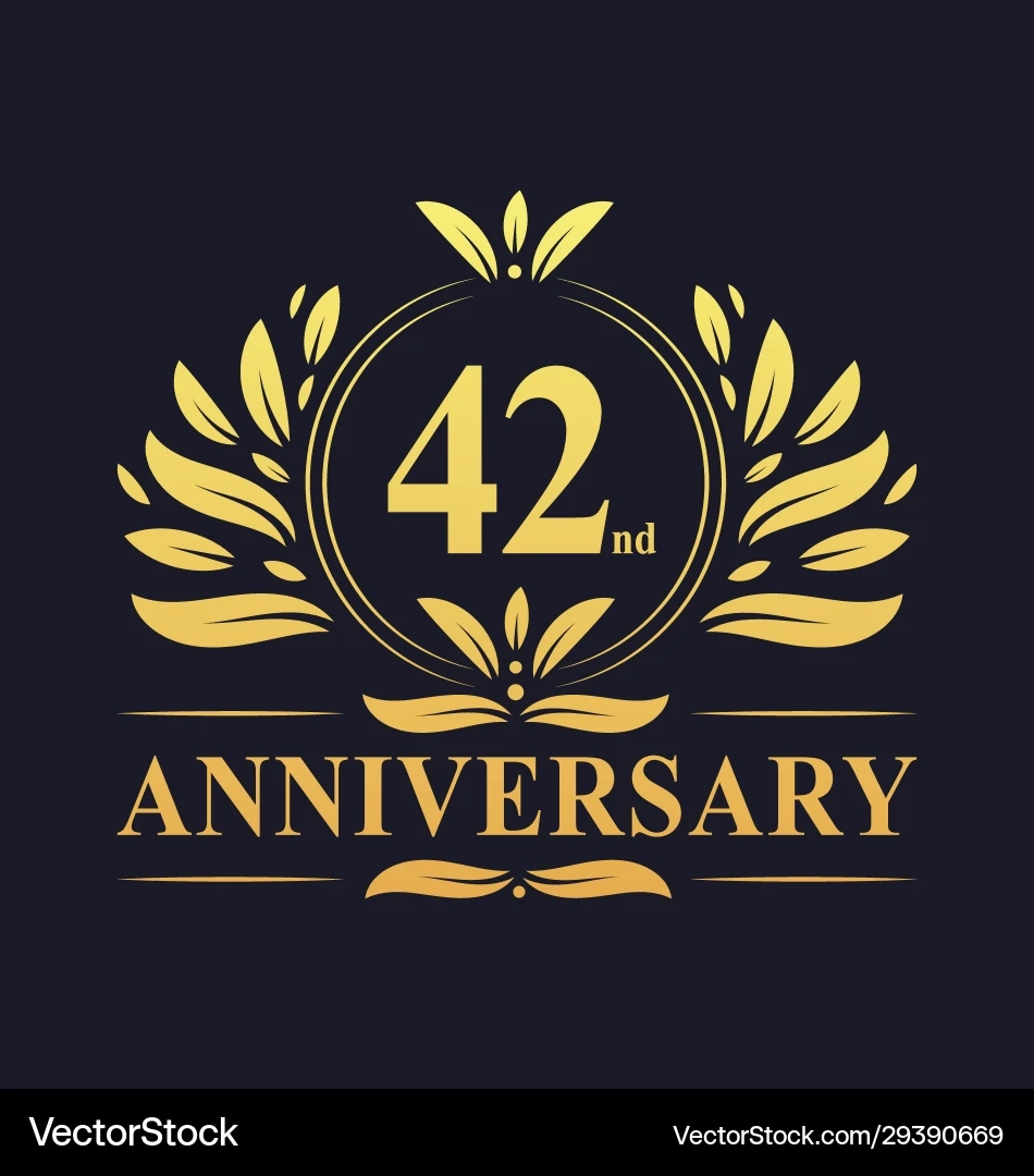 42nd Anniversary Logo 42 Years Design Royalty Free Vector