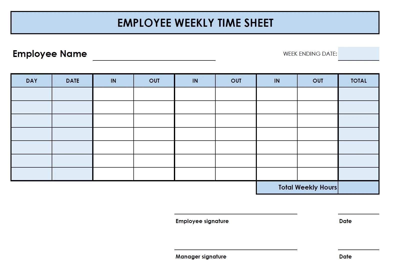Attendance Time In Sheet Printable