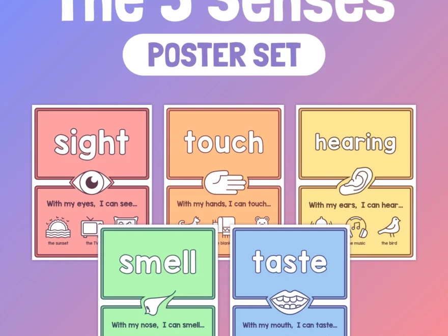 5 Senses Anchor Charts Printable PDF That Little Robot