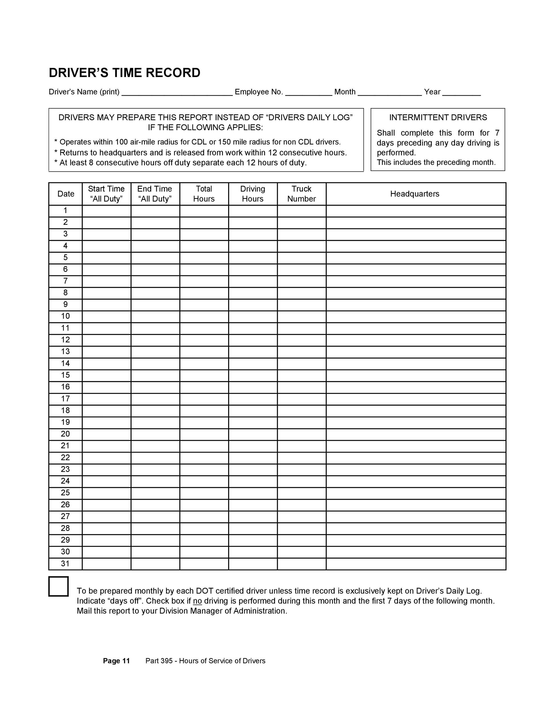 50 Printable Driver s Daily Log Books Templates Examples 50 Printable Driver s Daily Log Books Templates Examples