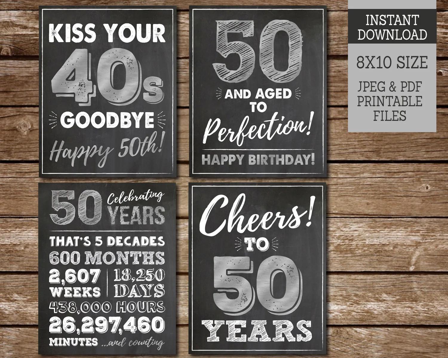 Printable 50th Birthday Signs