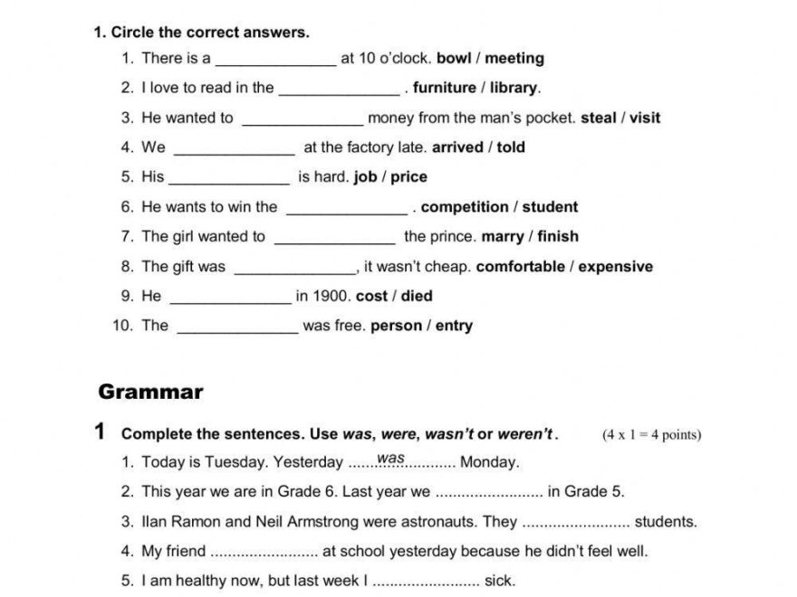 6th Grade Test Worksheet Live Worksheets Worksheets Library