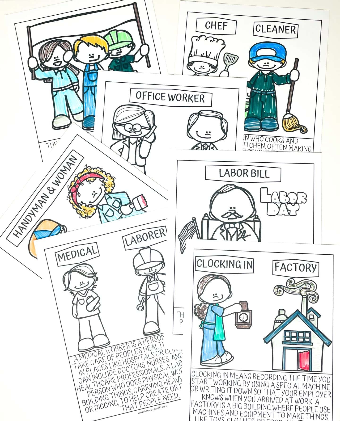 7 Free Labor Day Coloring Pages