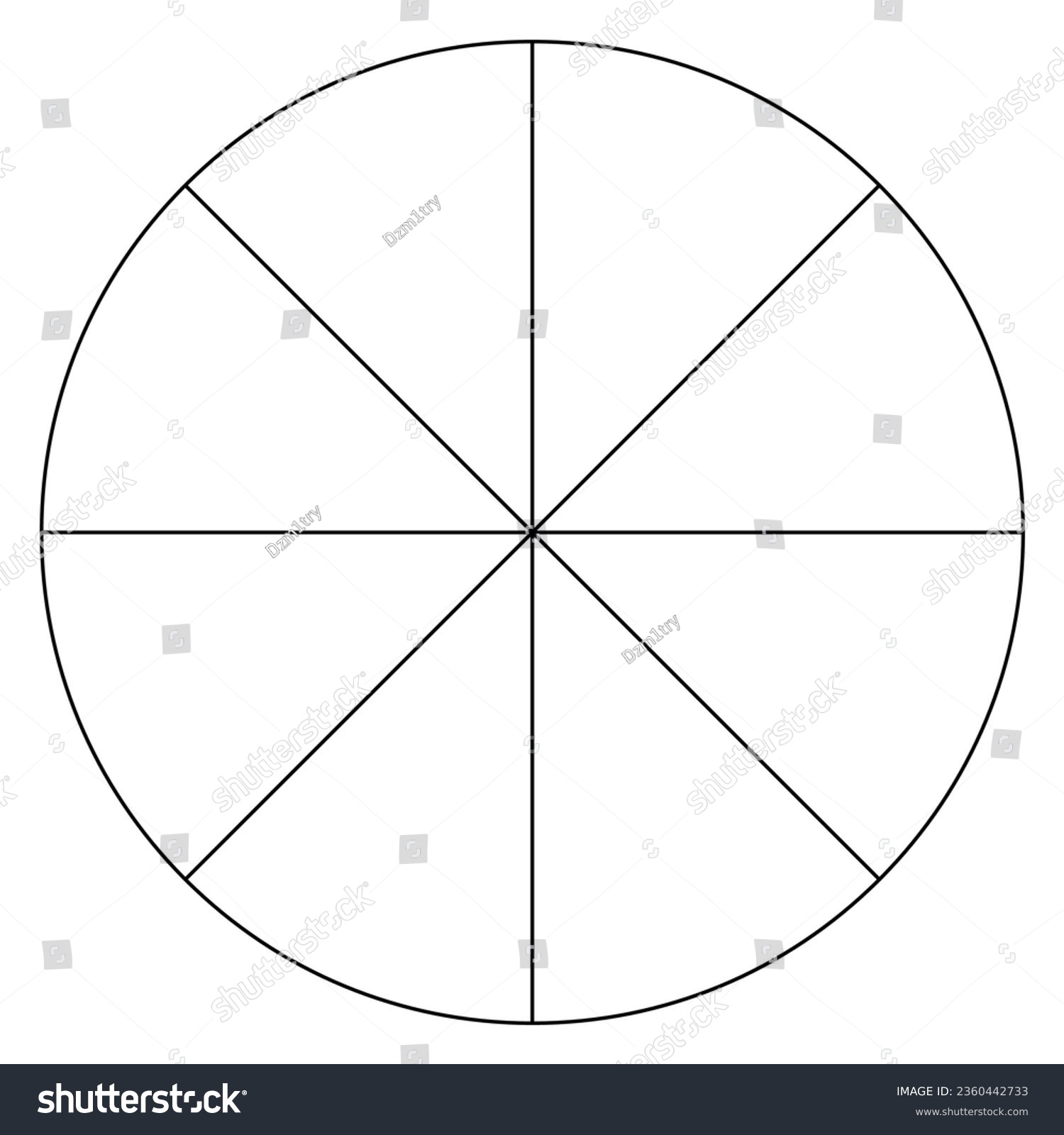 Printable 8 Piece Pie Chart