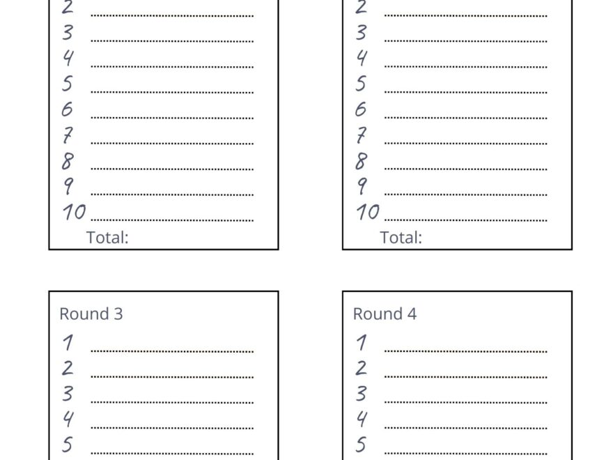 8x Free Pub Quiz Answer Sheet Download As PDF