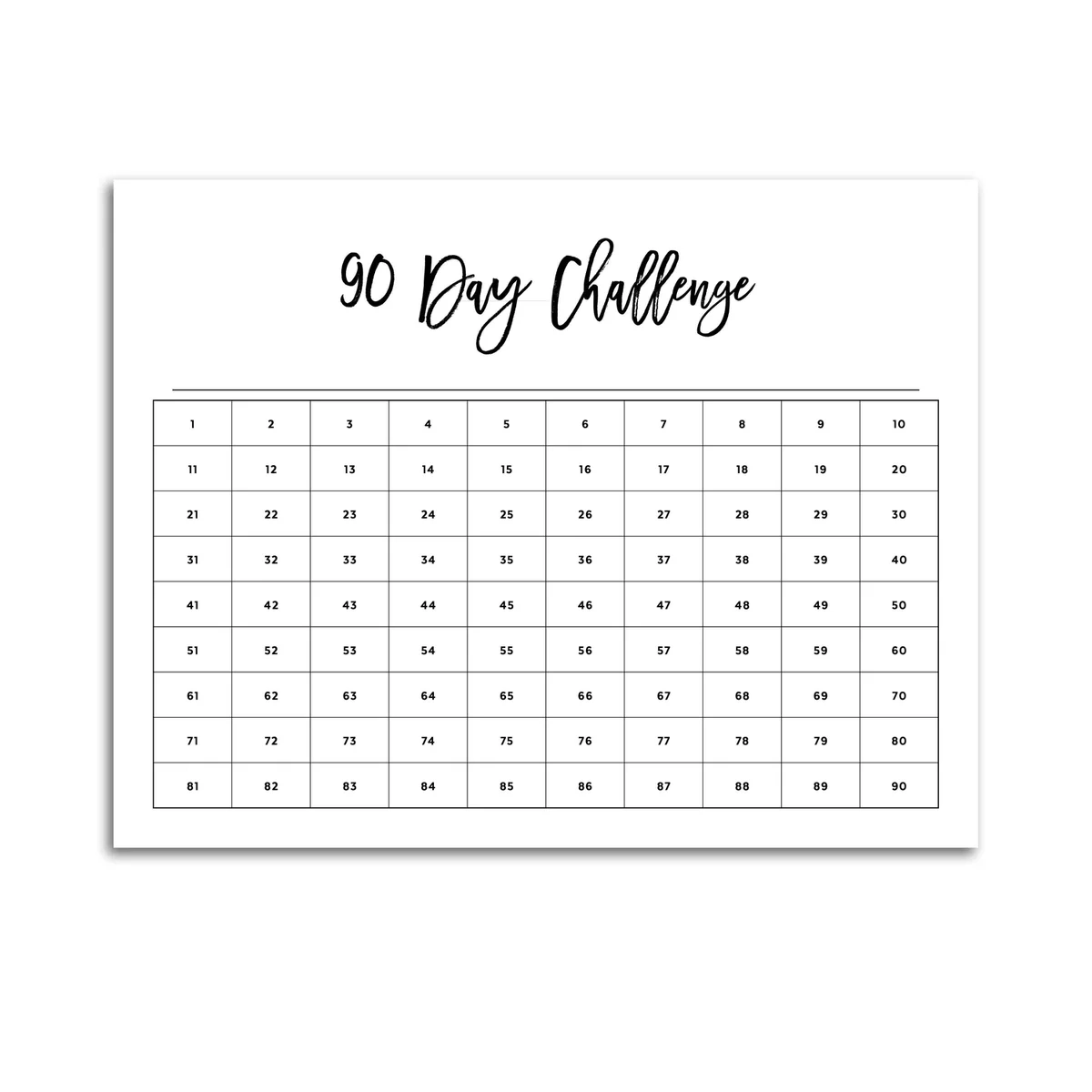 90 Day Challenge Planner Pages
