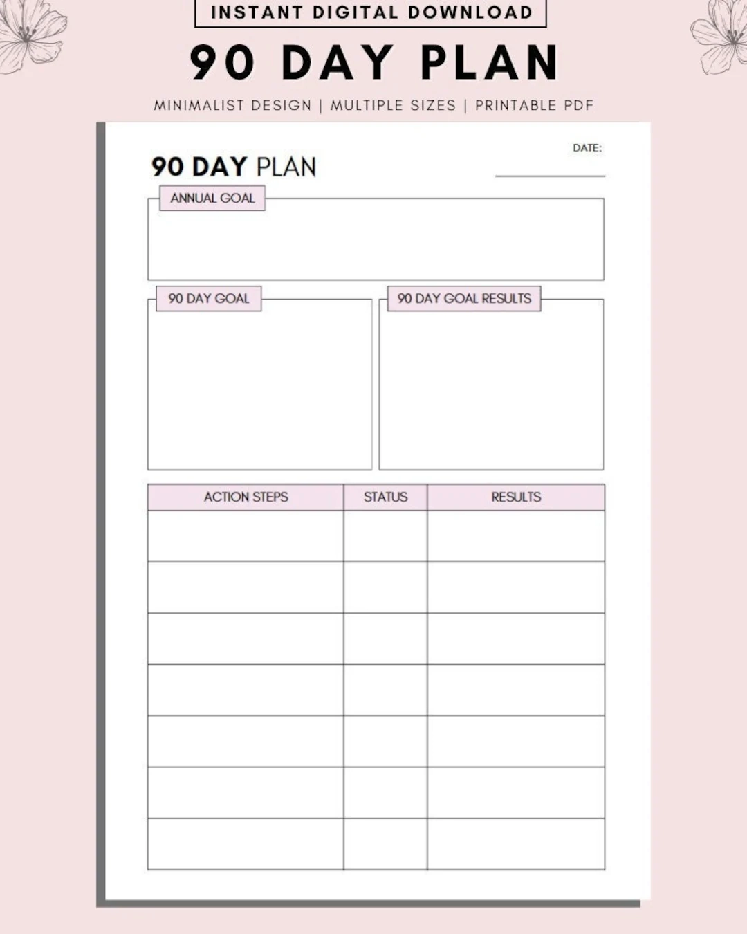 90 Day Planner Template Printable