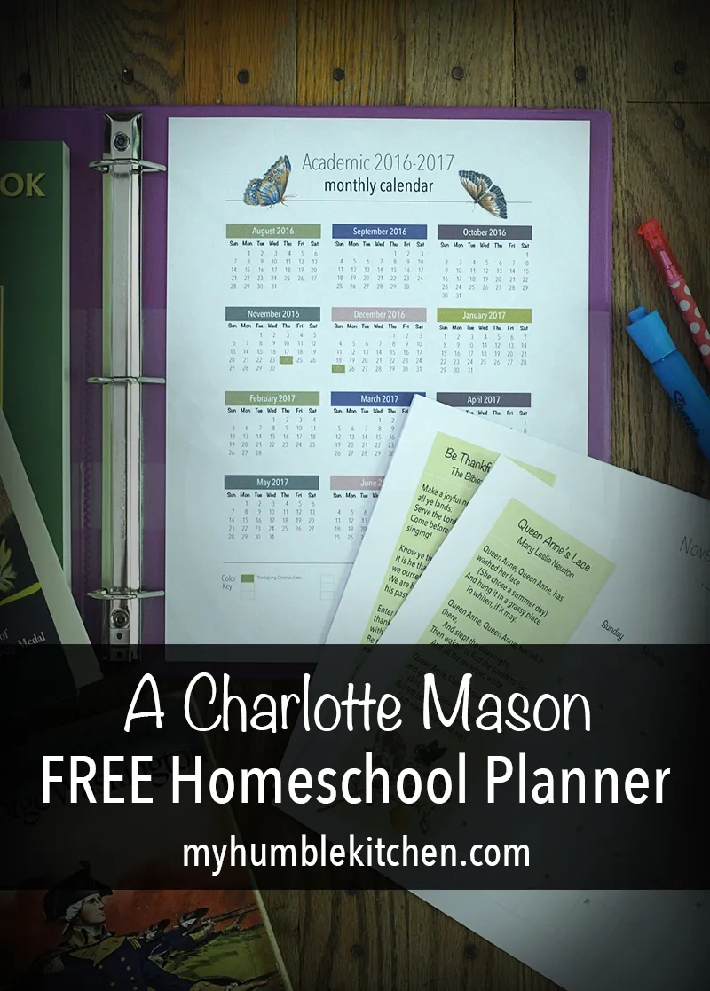 Charlotte Mason Planner Book List Printable