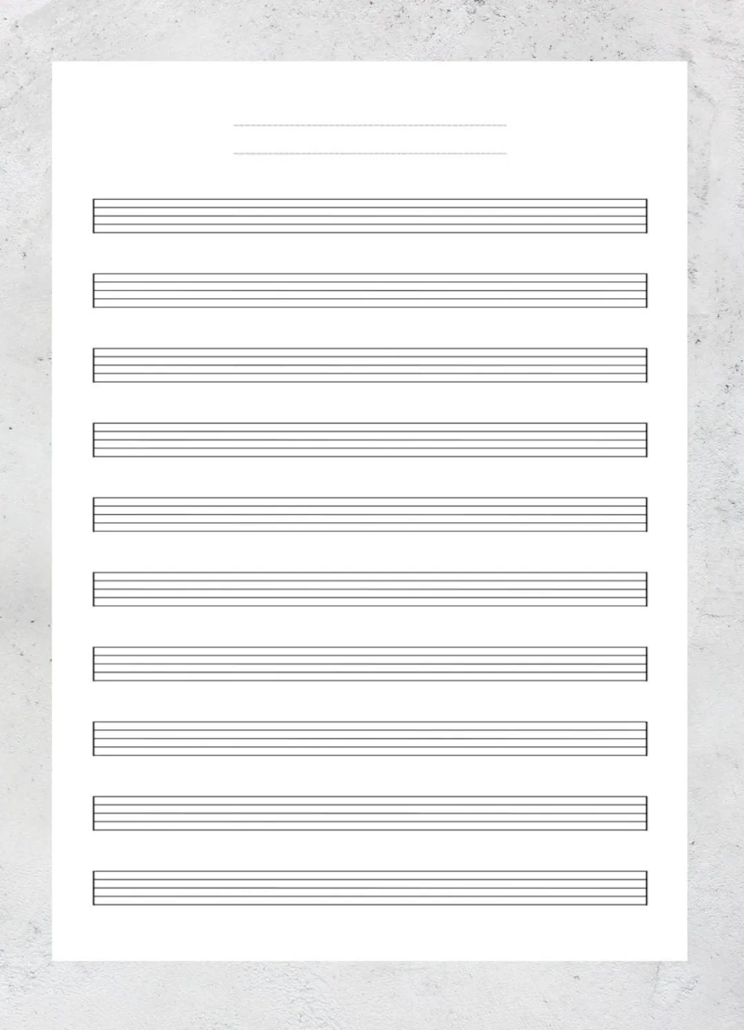 Printable Blank Sheet Music Paper Printable Blank Sheet Music Paper
